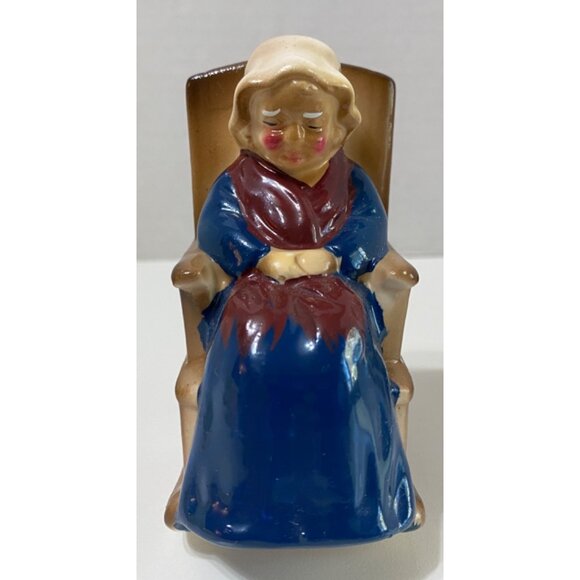 Vintage Ceramic Old Couple Salt & Pepper Shakers In Rocking Chairs - Picture 7 of 11